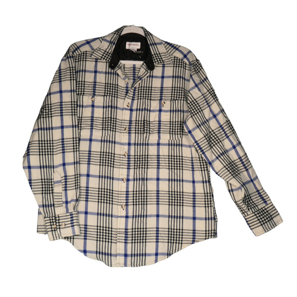 American Eagle Outfitters Other - Windridge Flannel Shirt Mens Size Medium Blue Black Plaid Button Up Pockets